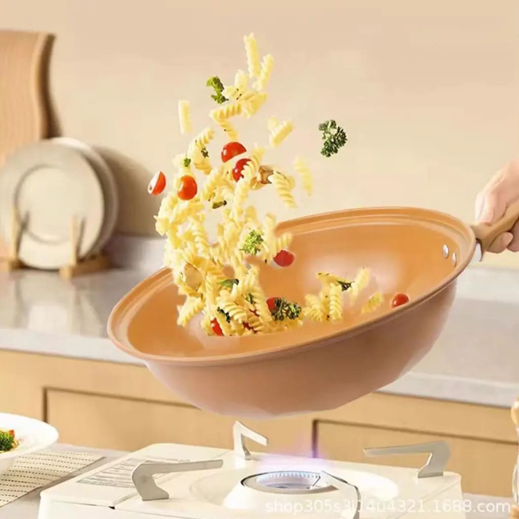 32 Cm Miniature Pressure Cooker Non-stick Easy Cleanup Wok Clay Titanium Pan With Pot Cover For Kitchen Cooking