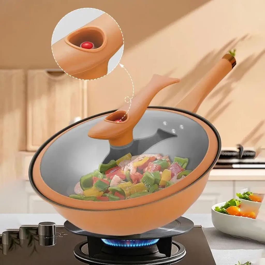 32 Cm Miniature Pressure Cooker Non-stick Easy Cleanup Wok Clay Titanium Pan With Pot Cover For Kitchen Cooking