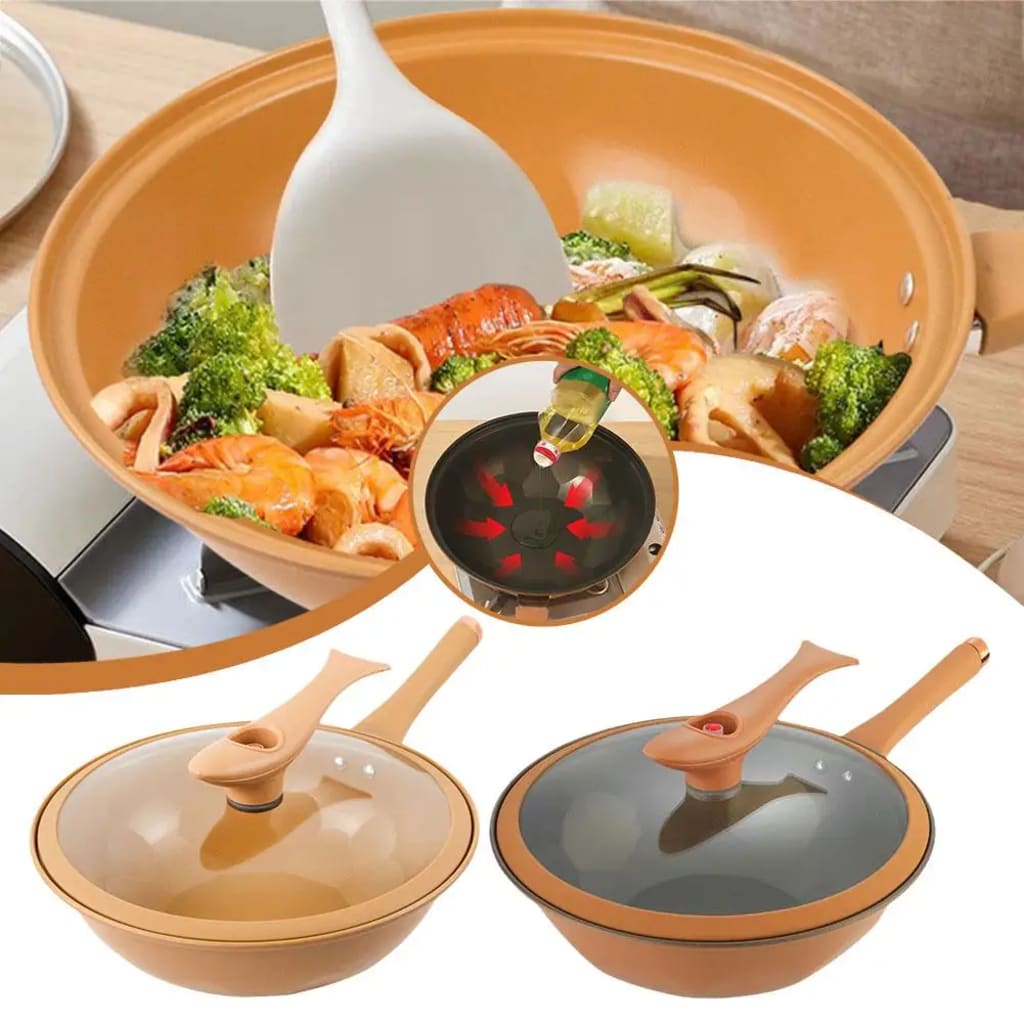 32 Cm Miniature Pressure Cooker Non-stick Easy Cleanup Wok Clay Titanium Pan With Pot Cover For Kitchen Cooking